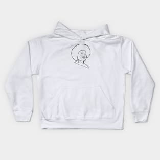 Female Face Line Art Kids Hoodie